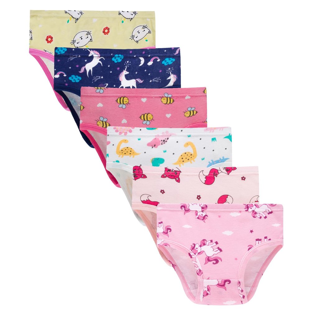 Boboking Girls Series Soft Panties Little Girls' Assorted Underwear (Pack of 6) Size 2T