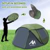 4 Person Pop Up Tents for Camping - AYAMAYA Waterproof Instant Family Tents with Skylight & Removable Rainfly, Upgraded Large Size with 2 Doors -Automatic Easy Setup Beach Tent with Poles view 2