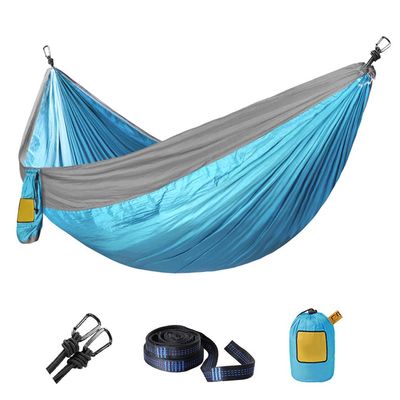 Single Double Hammock Camping Swing Adult Outdoor Backpacking Travel Survival Hunting Sleeping Bed Portable with 2 Straps 2 Carabiner, 300cm200cm