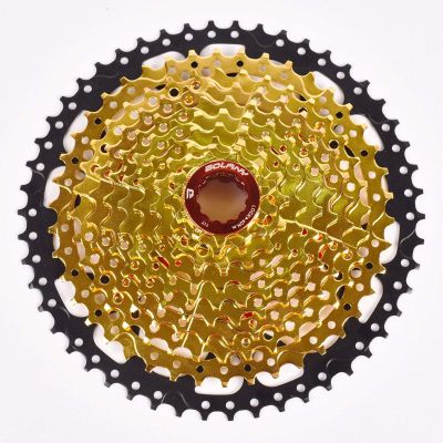 10-Speed Gold Cassette 11-50T/11-42T Wide Ratio Freewheel Mountain Bike MTB Bicycle Cassette Sprocket Compatible with Sarm,10-Speed 11-50T