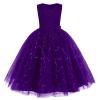 Flower Tulle Junior Bridesmaid Dress Princess Pageant Wedding Formal Festival Carnival Floor Long Dance Evening Prom Sundress Maxi Ball Gown for Photo Shoot Mauve 7-8 Years view 1