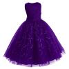 Flower Tulle Junior Bridesmaid Dress Princess Pageant Wedding Formal Festival Carnival Floor Long Dance Evening Prom Sundress Maxi Ball Gown for Photo Shoot Mauve 7-8 Years view 3