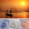 Lawaia Saltwater American Fishing Cast Net 3/8inch Mesh Size for Bait Trap Fish Heavy Duty Throw Net 4FT/5FT/6FT/7FT/8FT Radius Size Monofilament Thread Throwing Net view 4