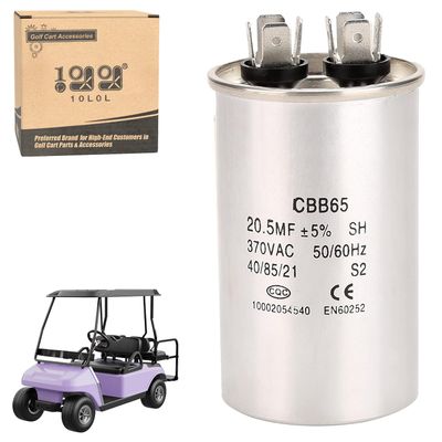 10L0L Capacitor 20.5MFD(20MFD) 370VAC for EZGO, Club Car, Columbia Electric Golf Cart 36 Volt Powerwise or Lester Chargers