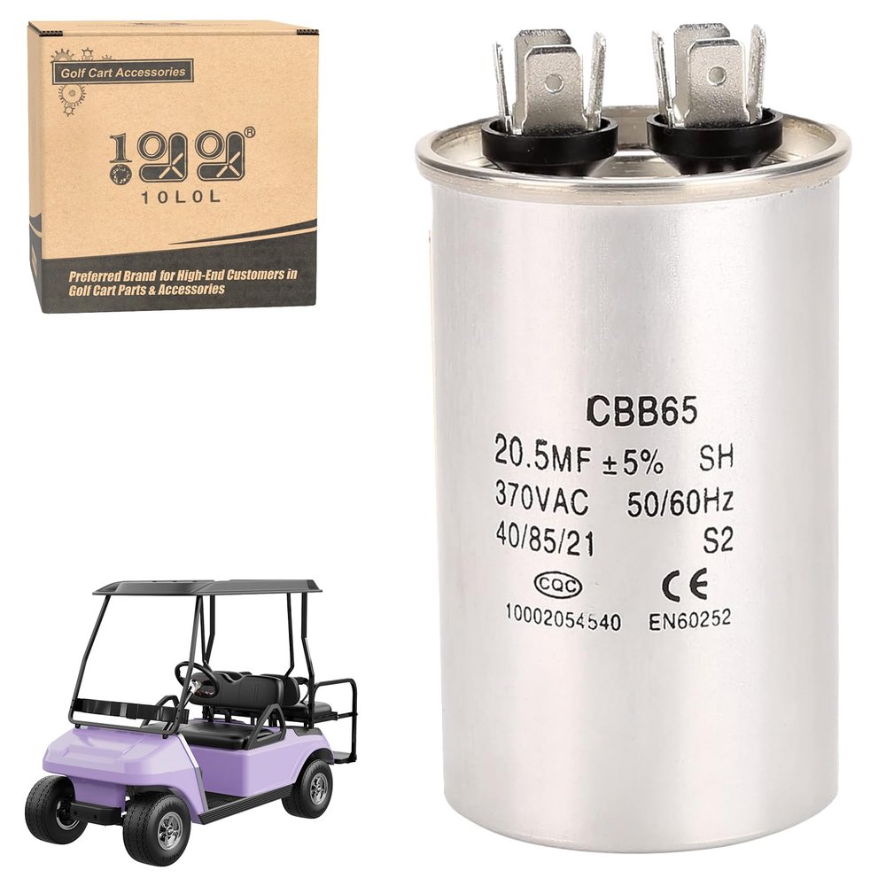10L0L Capacitor 20.5MFD(20MFD) 370VAC for EZGO, Club Car, Columbia Electric Golf Cart 36 Volt Powerwise or Lester Chargers