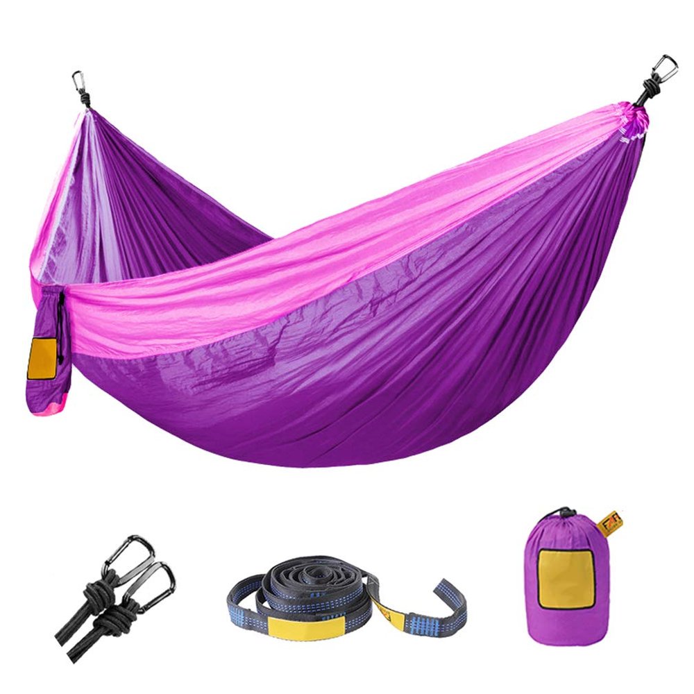 Hommock 280180Cm Portable Camping Parachute Hammock Survival Garden Outdoor Furniture Leisure Sleeping Travel Double Hanging Bed