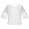 Aislor Kids Girls Ruffles Flare 3/4 Sleeve Top T-Shirt Casual Tunic Tops Veil Short Sleeve Loose Soft Blouse White 4 view 1