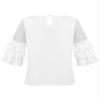 Aislor Kids Girls Ruffles Flare 3/4 Sleeve Top T-Shirt Casual Tunic Tops Veil Short Sleeve Loose Soft Blouse White 4 view 2
