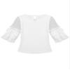 Aislor Kids Girls Ruffles Flare 3/4 Sleeve Top T-Shirt Casual Tunic Tops Veil Short Sleeve Loose Soft Blouse White 4 view 4