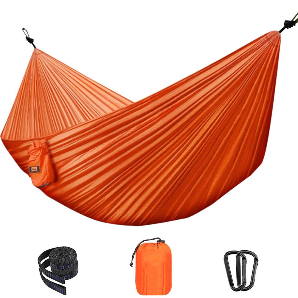 Nylon Single & Double Hammock Adult Camping Outdoor Backpacking Travel Survival Garden Swing Hunting Sleeping Bed Portable Hammock