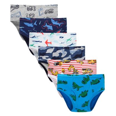 Boboking Little Boys Briefs Dinosaur Truck Toddler Kids Underwear (Pack of 6) 2T