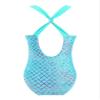YEAHDOR Little Girls One Piece Bathing Suits Cute Cartoon Horse Printed X Back Swimwear for Surfing Diving Flash Fish Scale Gre 8 view 1