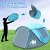 4 Person Pop Up Tents for Camping - AYAMAYA Waterproof Instant Family Tents with Skylight & Removable Rainfly, Upgraded Large Size with 2 Doors -Automatic Easy Setup Beach Tent with Poles view 2