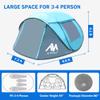 4 Person Pop Up Tents for Camping - AYAMAYA Waterproof Instant Family Tents with Skylight & Removable Rainfly, Upgraded Large Size with 2 Doors -Automatic Easy Setup Beach Tent with Poles view 4