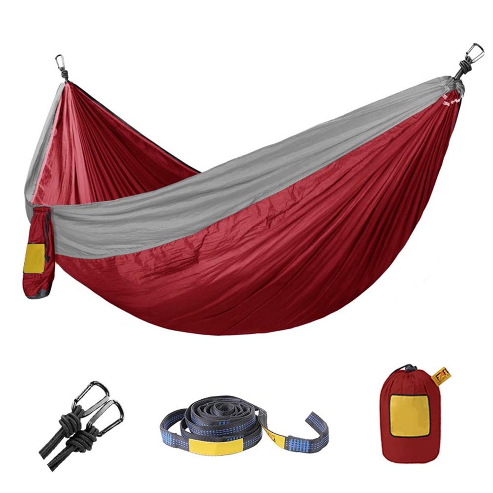 Hommock 280180Cm Portable Camping Parachute Hammock Survival Garden Outdoor Furniture Leisure Sleeping Travel Double Hanging Bed