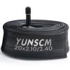 1-PC 20" Bike Tube 20x2.10/2.40(52/62-406) AV32mm Schrader Valve Compatible with 20x2.1 20x2.125 20x2.2 20x2.25 20x2.3 20x2.35 20x2.4 Bike Tire Tube view 1