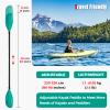WONITAGO Kayak Paddles with Alloy Shaft and PP Blade, Floating Kayaking Oars, Adjustable 230-250 cm/90-98 Inches, Teal view 2