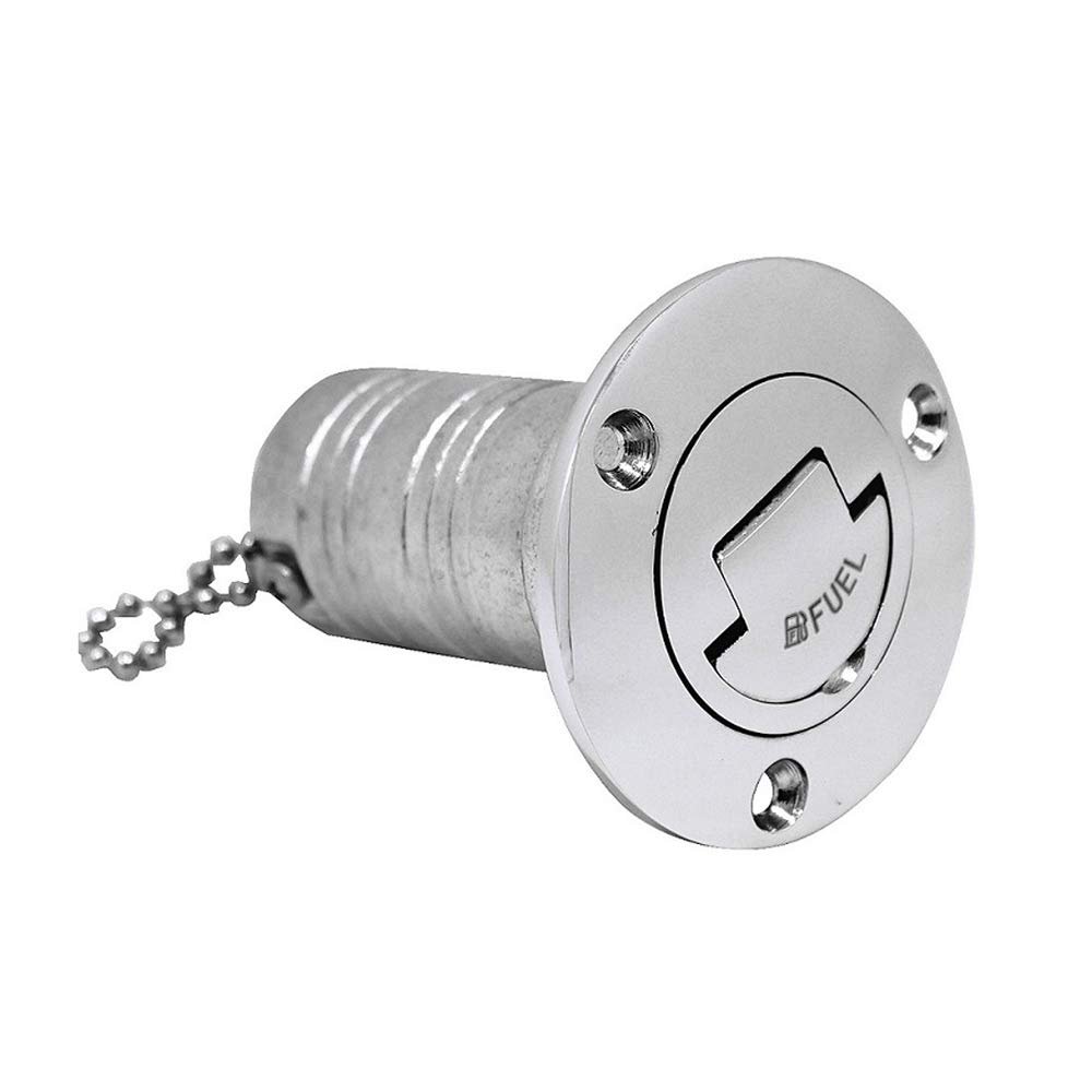 Ayunwei 1-1/2 Deck Fuel Fill/Filler for Boat with Keyless Cap Marine Polished 316 Stainless Steel Filler Cap for Yacht Trucks Tractors