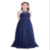 Moggemol Kids Flower Girls Halter Lace Chiffon Tulle Maxi Gown Dress Junior Wedding Bridesmaid Dresses Blue,Navy 14 view 1