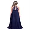 Moggemol Kids Flower Girls Halter Lace Chiffon Tulle Maxi Gown Dress Junior Wedding Bridesmaid Dresses Blue,Navy 14 view 2