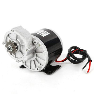 DNYSYSJ Electric Brush Geared Motor 24V 350W Gear Reduction Electric Motor with 9 Tooth Sprocket Quality Carbon Brush 300 RPM for E-Bike Scooter Go Kart Bicycle