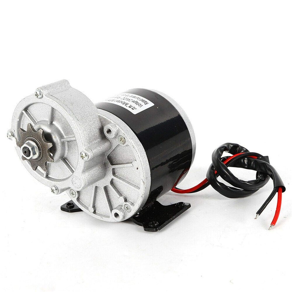 DNYSYSJ Electric Brush Geared Motor 24V 350W Gear Reduction Electric Motor with 9 Tooth Sprocket Quality Carbon Brush 300 RPM for E-Bike Scooter Go Kart Bicycle