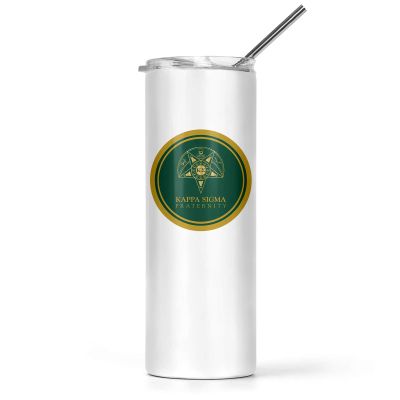 greeklife.store Kappa Sigma Stainless Steel Skinny Tumbler 20 OZ, Vacuum Double Wall Insulated Tumbler Cup, Tumbler with Lid and Straw, Gift for Coffee Water Hot Cold Drinks (Kappa Sigma - 11)
