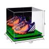 Better Display Cases Acrylic Shoe Pair Display Case - Large Rectangle Box with Mirror, Dark Blue Risers and Turf Base 15.25" x 12" x 9" (A082/V13) view 2