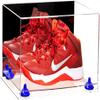 Better Display Cases Acrylic Shoe Pair Display Case - Large Rectangle Box with Mirror, Dark Blue Risers and Clear Base 15.25" x 12" x 9" (A082/V13) view 1