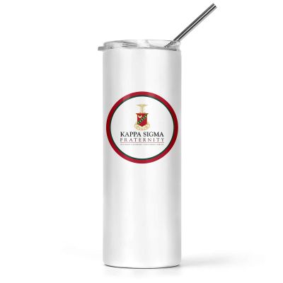 greeklife.store Kappa Sigma Stainless Steel Skinny Tumbler 20 OZ, Vacuum Double Wall Insulated Tumbler Cup, Tumbler with Lid and Straw, Gift for Coffee Water Hot Cold Drinks (Kappa Sigma - 2)