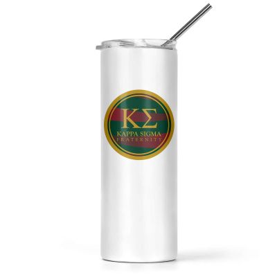 greeklife.store Kappa Sigma Stainless Steel Skinny Tumbler 20 OZ, Vacuum Double Wall Insulated Tumbler Cup, Tumbler with Lid and Straw, Gift for Coffee Water Hot Cold Drinks (Kappa Sigma - 10)