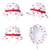 Jueshanzj Baby Girl Sun Hat Cotton Adjustable Chin Strap UPF 50+ Cherry Printed Strawberry White 2-5 Years view 3