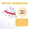 Jueshanzj Baby Girl Sun Hat Cotton Adjustable Chin Strap UPF 50+ Cherry Printed Strawberry White 2-5 Years view 4