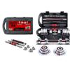 20KG Cast Iron Adjustable Dumbbell Set, Red Free Weights Dumbbells Set with Connecting Rod for Home, Gym, Office Exercise Training view 1