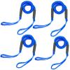 4 Pack Bungee Boat Dock Lines Boat Mooring Rope Boat Accessories Docking Lines for Kayak,Jet Ski,Pontoon,Canoe,Power Boat WaveRunner Blue view 1