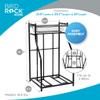 BIRDROCK HOME Bike Rack Garage Storage Floor Stand - Freestanding Organizer for Outdoor Yard - Upright Wall Mount for Scooters, Rakes, Motorcycles, Hoverboards, Gloves - Holds 2 Bicycle - Black view 2