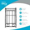 BIRDROCK HOME Bike Rack Garage Storage Floor Stand - Freestanding Organizer for Outdoor Yard - Upright Wall Mount for Scooters, Rakes, Motorcycles, Hoverboards, Gloves - Holds 2 Bicycle - Black view 3