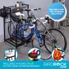 BIRDROCK HOME Bike Rack Garage Storage Floor Stand - Freestanding Organizer for Outdoor Yard - Upright Wall Mount for Scooters, Rakes, Motorcycles, Hoverboards, Gloves - Holds 2 Bicycle - Black view 4