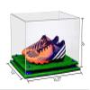 Better Display Cases Clear Acrylic Shoe Pair Display Case - Large Rectangle Box with Dark Blue Risers and Turf Base 15.25" x 12" x 9" (A082/V13) view 2