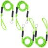 Bungee Boat Dock Lines Green Mooring Ropes 4 Pack with Stainless Steel Clip Accessories for Boats PWC, Kayak, Watercraft,SeaDoo,Jet Ski, Pontoon, Canoe, Power Boat(4ft -5.5ft) view 1