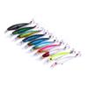 10Pcs 9cm/3.5in Hard Minnow Fishing Lures, Lifelike Swimbaits with 3D Eyes Simulation Painting Treble Hook Topwater Baits for Bass Trout Saltwater Freshwater Fishing view 2