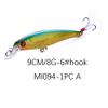 10Pcs 9cm/3.5in Hard Minnow Fishing Lures, Lifelike Swimbaits with 3D Eyes Simulation Painting Treble Hook Topwater Baits for Bass Trout Saltwater Freshwater Fishing view 3