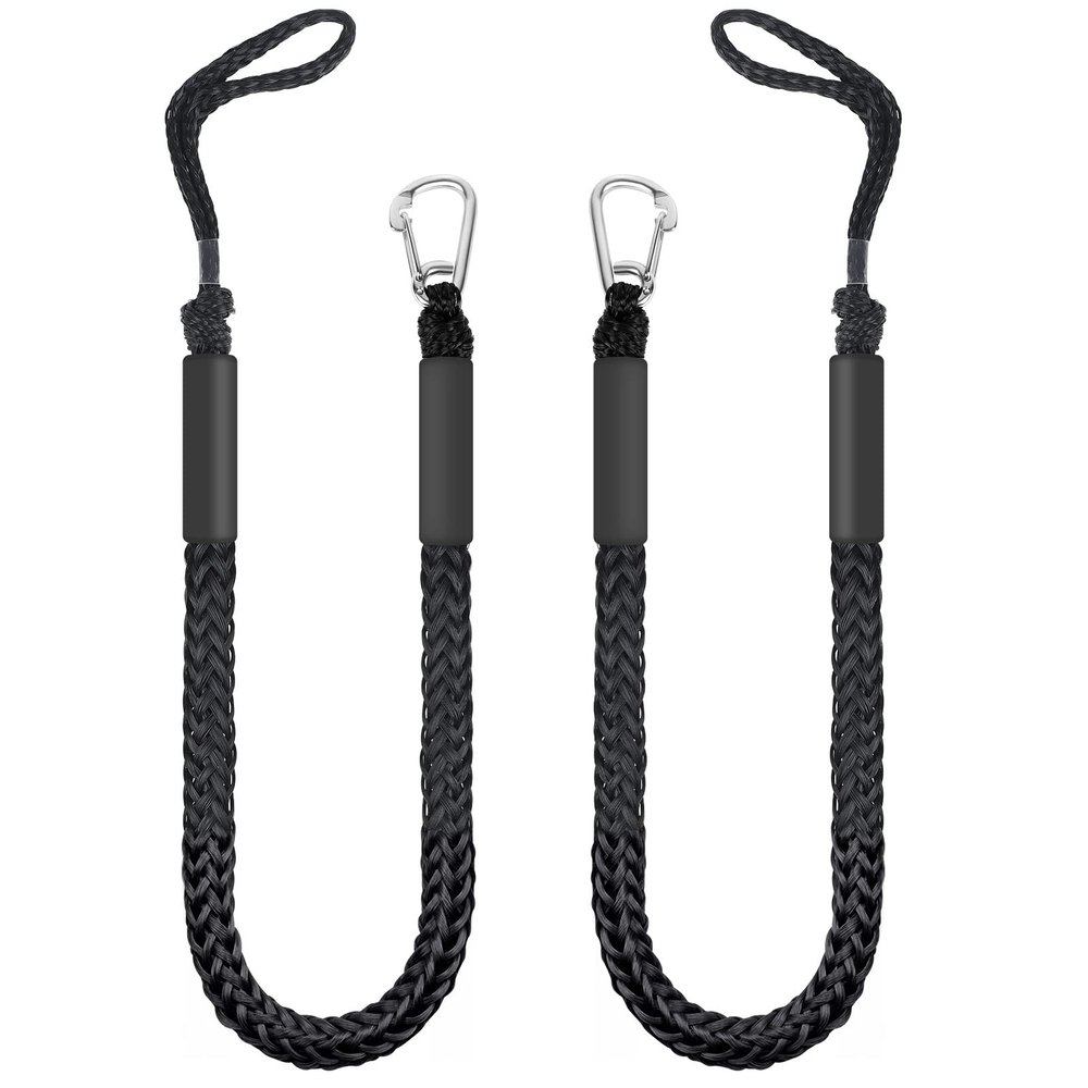 Bungee Dock Lines with Clip Boat Accessories Mooring Rope with Foam Float Perfect for Jet Ski, SeaDoo, Yamaha WaveRunner, Kayak, Pontoon(4ft -5.5ft)-2 Pack