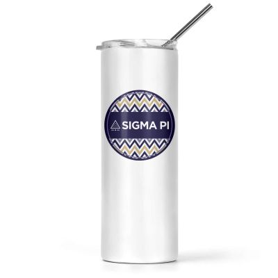 greeklife.store Sigma Pi Stainless Steel Skinny Tumbler 20 OZ, Vacuum Double Wall Insulated Tumbler Cup, Tumbler with Lid and Straw, Gift for Coffee Water Hot Cold Drinks (Sigma Pi - 1)