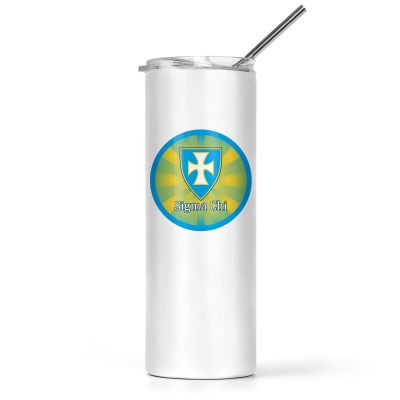 greeklife.store Sigma Chi Stainless Steel Skinny Tumbler 20 OZ, Vacuum Double Wall Insulated Tumbler Cup, Tumbler with Lid and Straw, Gift for Coffee Water Hot Cold Drinks (Sigma Chi - 12)