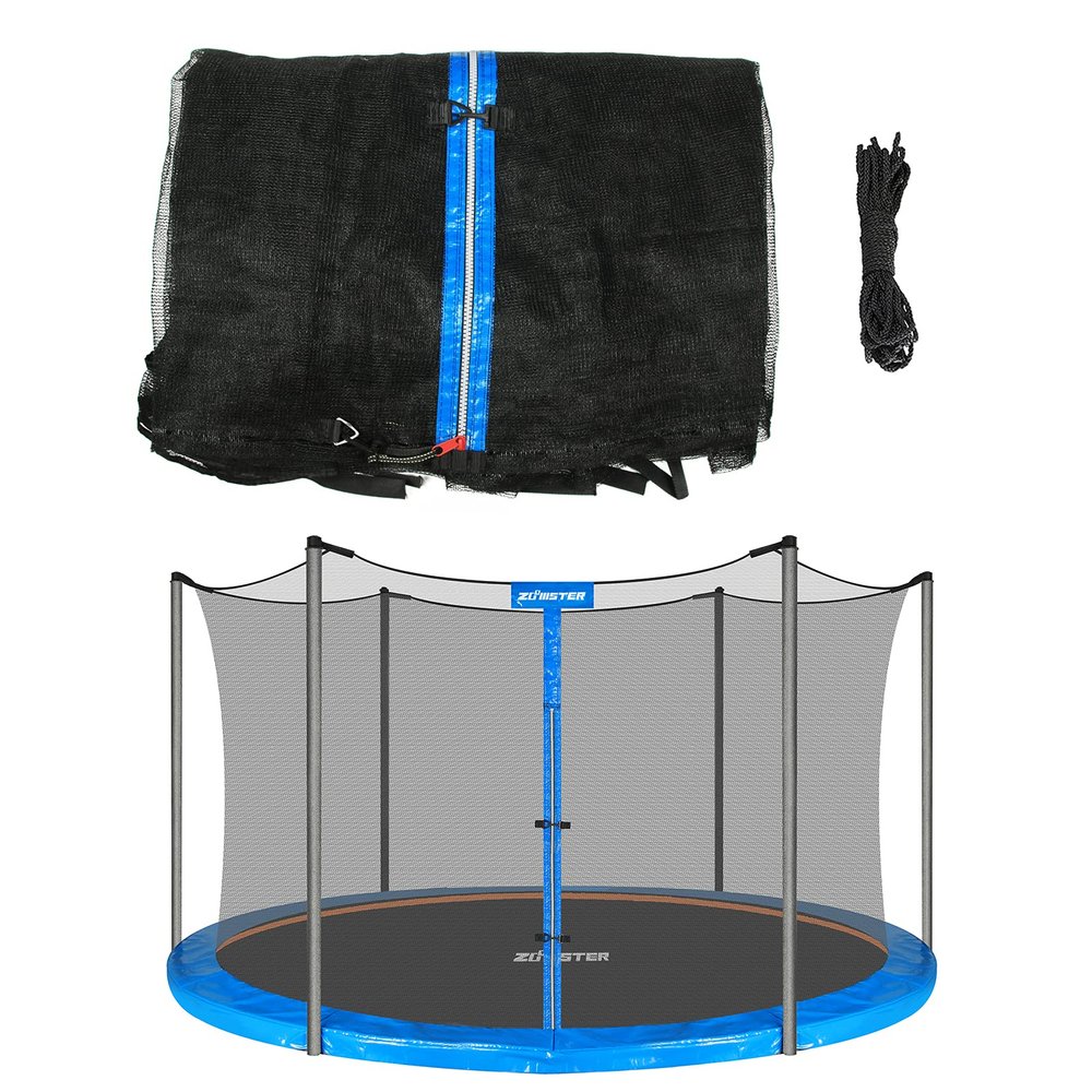 15FT Trampoline Replacement Safety Enclosure Net for 6 Straight Poles Round Frame, Breathable and Weather-Resistant with Adjustable Straps(NET ONLY)