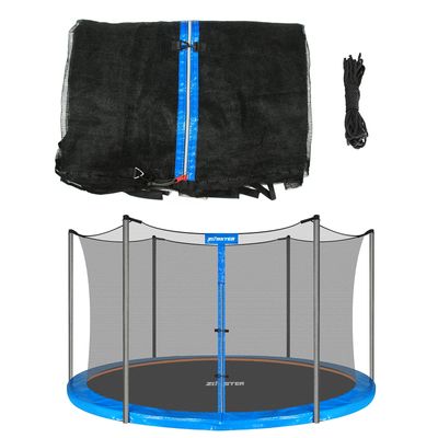 12 FT Trampoline Replacement Safety Enclosure Net for 6 Straight Poles Round Frame Trampolines, Breathable and Weather-Resistant with Adjustable Straps(NET ONLY)