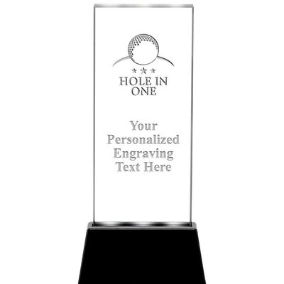 7.5" Hole in One Radianz Light Up Crystal, Personalized Hole in One Crystal Trophy, Custom Engraving Included, Prime