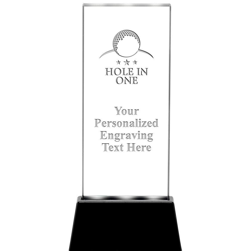 7.5" Hole in One Radianz Light Up Crystal, Personalized Hole in One Crystal Trophy, Custom Engraving Included, Prime