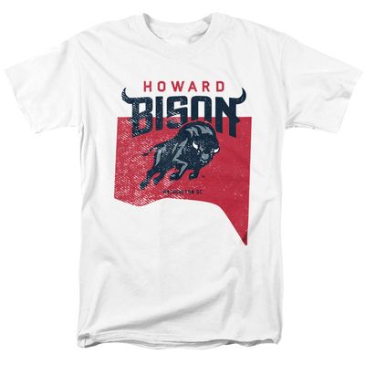 Howard University Official Shape Unisex Adult T-Shirt, White, 5X-Large